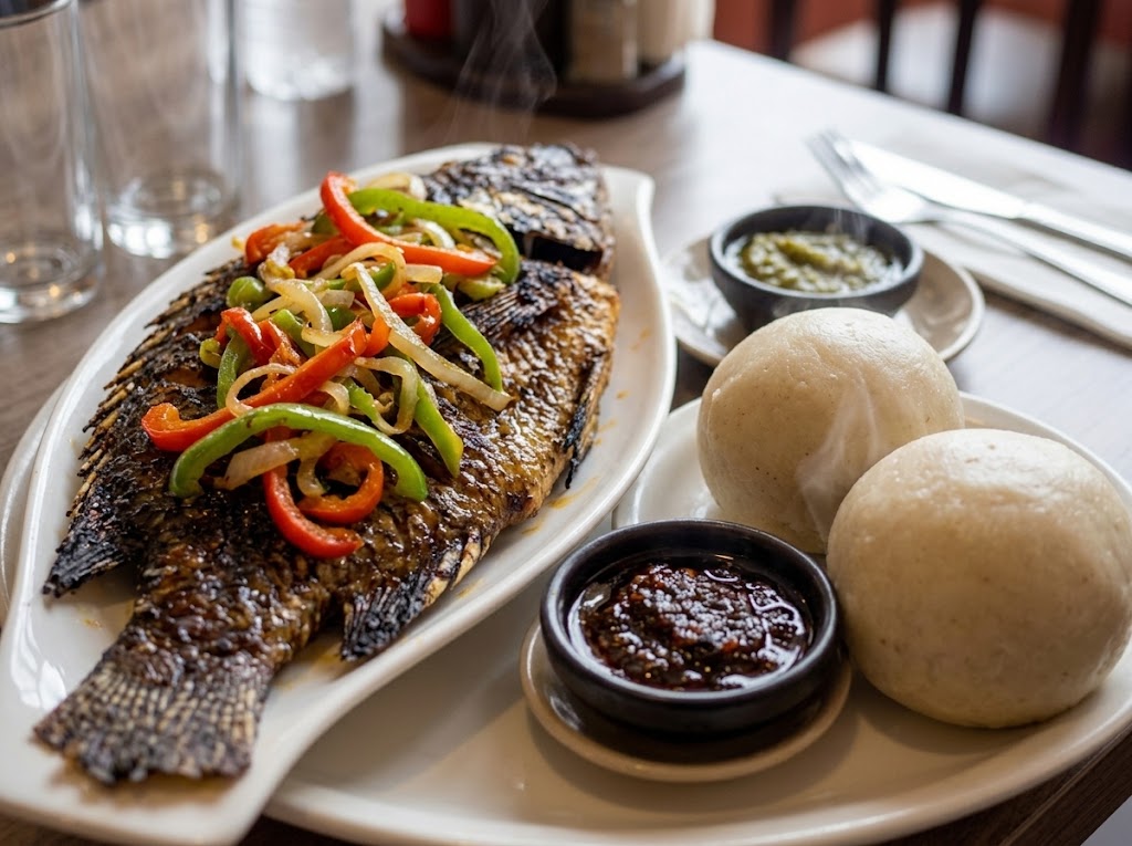 Banku with Tilapia