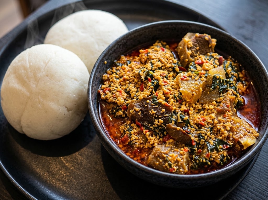 Poundo Yam with Egusi Soup
